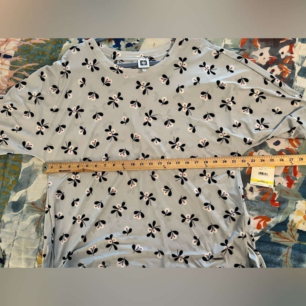 ANNE KLEIN M Floral Boxy OVERSIZED Top - Picture 8 of 11